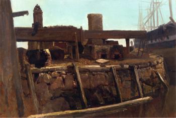 阿爾伯特 比爾施塔特 Wharf Scene 阿爾伯特 比爾施塔特 Wharf Scene
